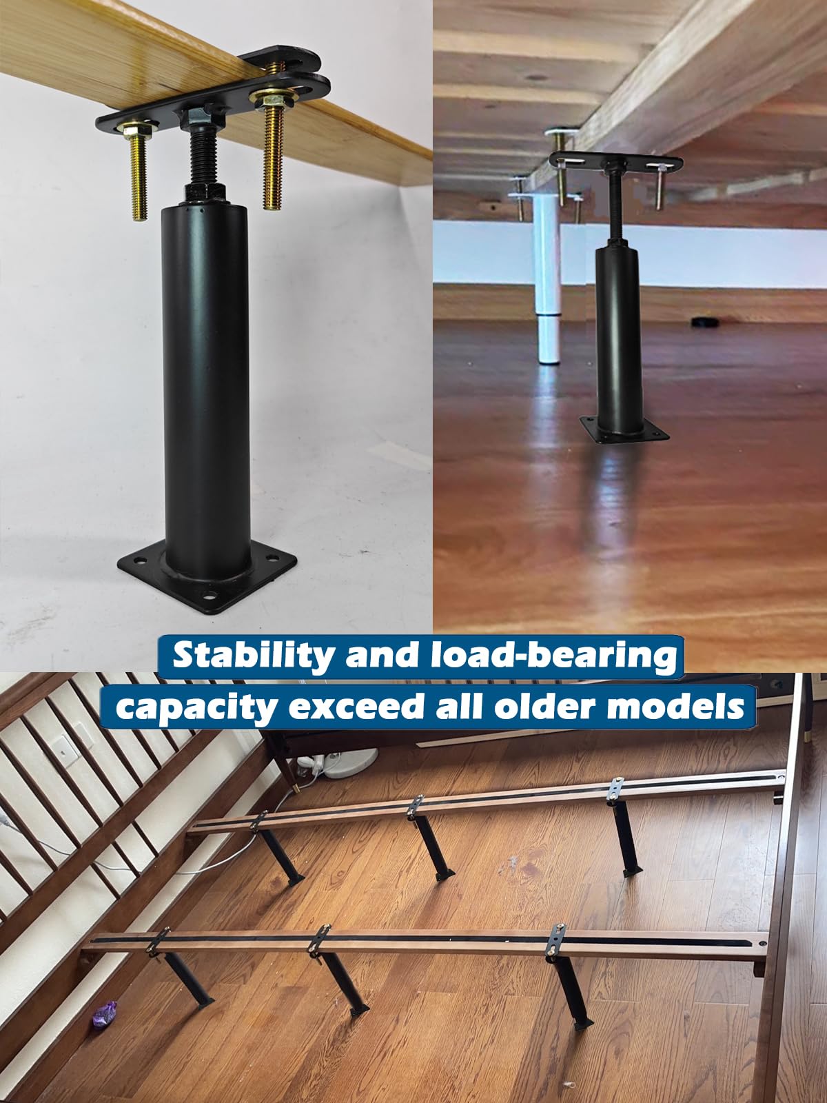 Amazon.co.jp: 金属製 高さ調節可能 ベッドフレーム センターサポート